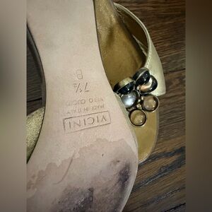 VICINI by Giuseppe Zanotti Gold Jewel Embellished Mules - Size 7.5